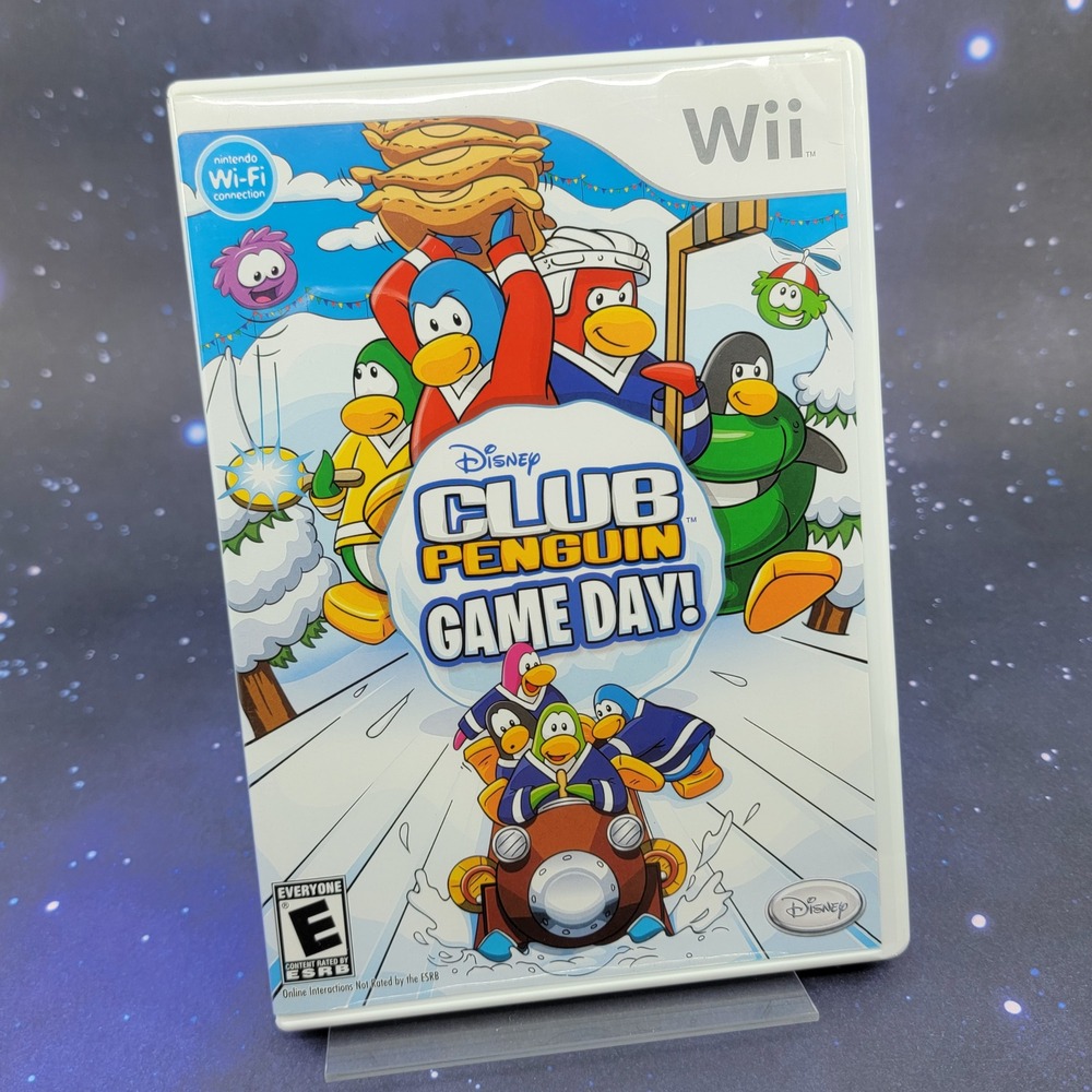 Disney Club Penguin Game Day! Nintendo Wii White Complete CIB RVL-R59E-USA-B0
